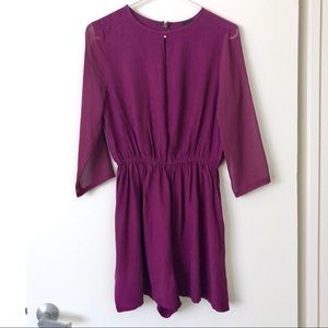 ASOS PURPLE LONG SLEEVE ROMPER VERTICAL NECKLINE
